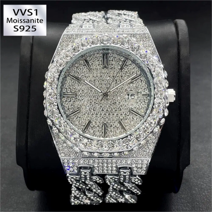 Iced-out Diamond Moissanite Watch