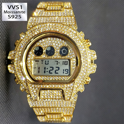 Moissanite Luxury Fashion Electronic Watch with Full Setting