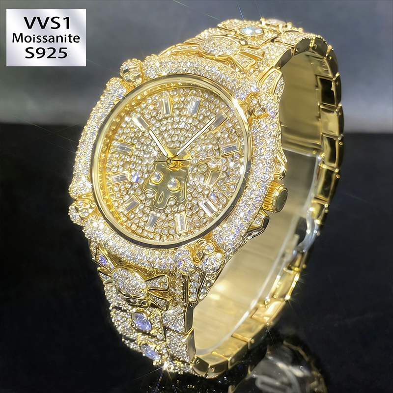 Moissanite Exquisitely Designed Opulent Skull Watch