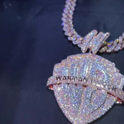 Moissanite "WARMAN BLOCK" Shield Pendant