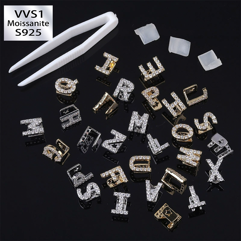 Custom Moissanite A-Z Letter Grillz