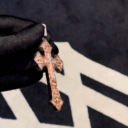 Moissanite Classic Pattern Eternity Cross Pendant