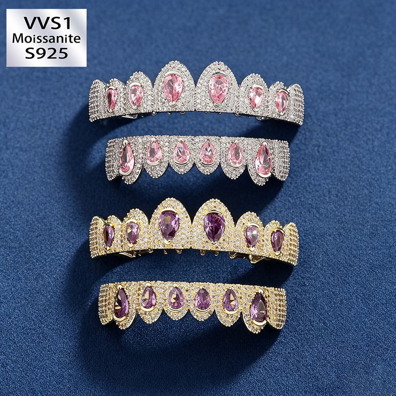 Moissanite Hot-Seller Christmas Collection Large Colored Gemstone Grillz