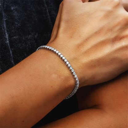 5 Carats 3mm VVS1 Moissanite White Gold Tennis Bracelet