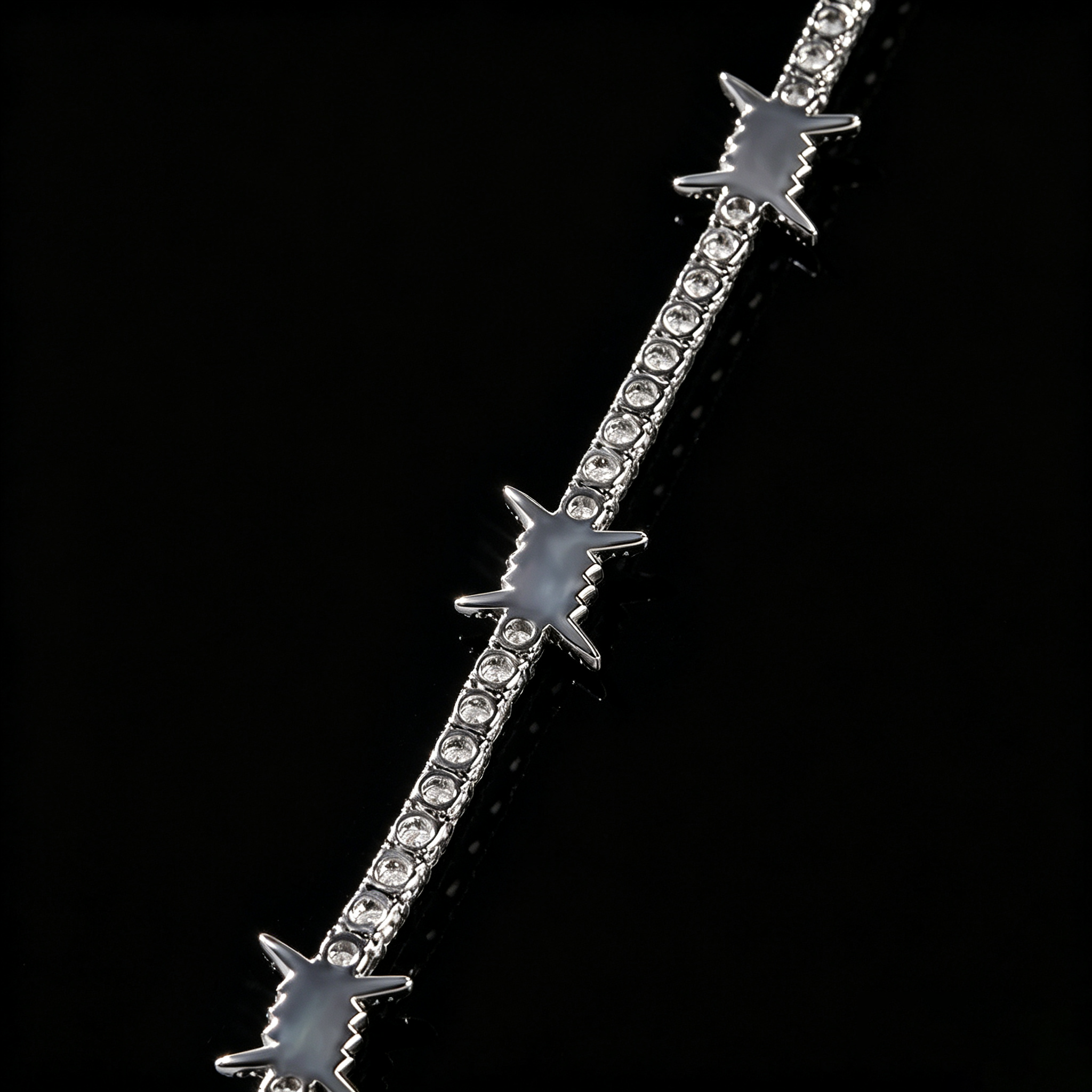 Moissanite Wire-Wrapped Thorn Tennis Bracelet
