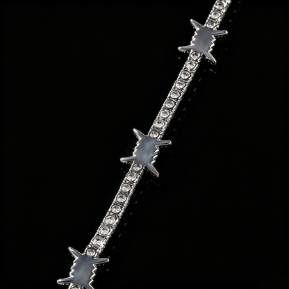 Moissanite Wire-Wrapped Thorn Tennis Bracelet