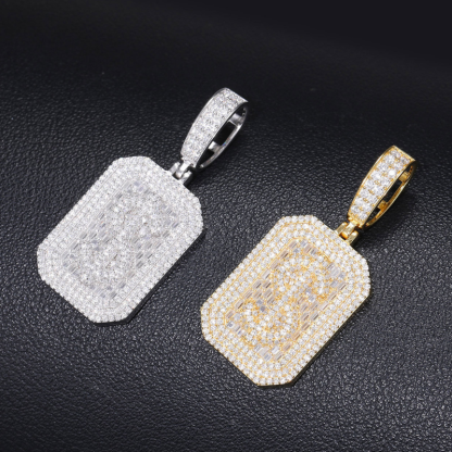 Moissanite Hip Hop Dollar Rectangular Pendant
