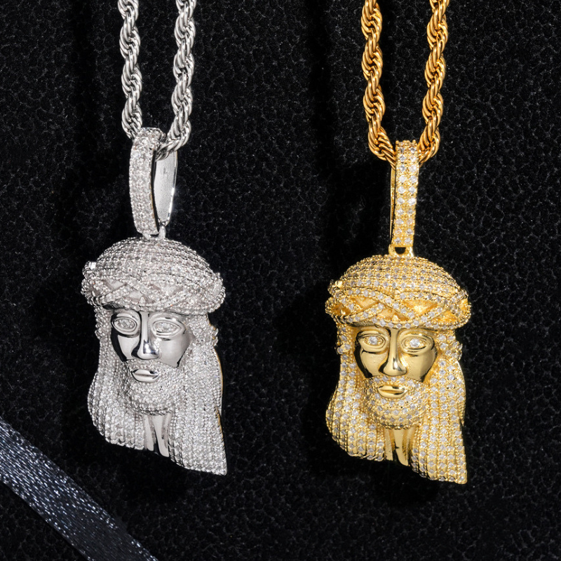 S925 Silver Moissanite Hip Hop Jesus Pendant