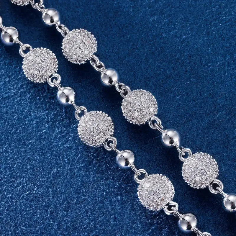 10mm Moissanite Hip Hop Ball Bracelet
