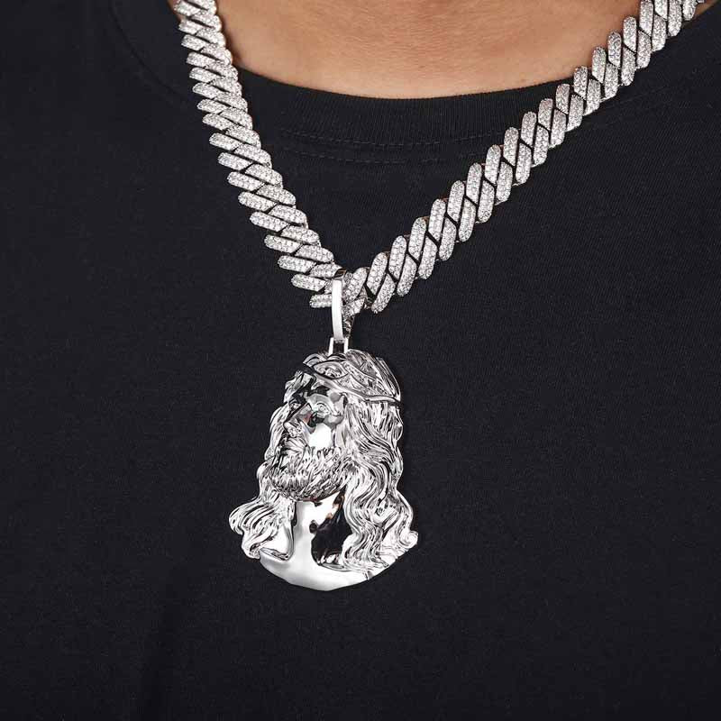 Moissanite Hip Hop Polished Jesus Pendant