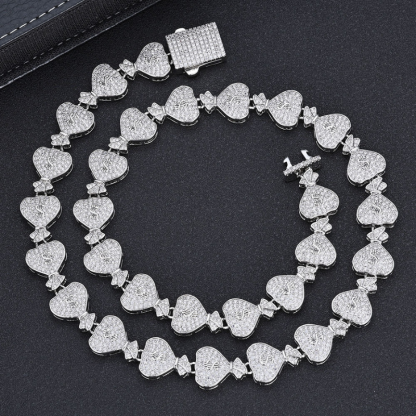 15mm Moissanite Dollar Wallet Cuban Chain