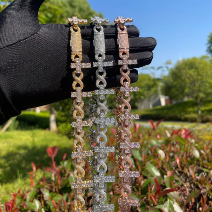 Moissanite Cross Thorns Unlimited 8-figure Cuban Chain