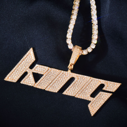 Moissanite Hip Hop Blade Design Custom Letter Pendant