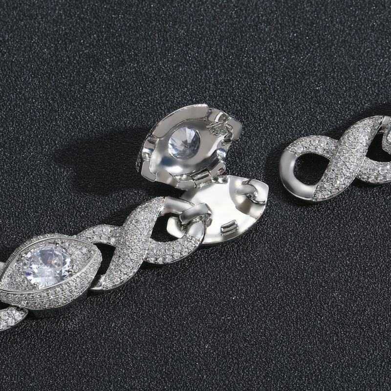 15mm Moissanite Hip Hop Eye Cross Unlimited Cuban Chain