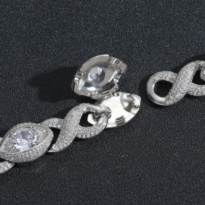 15mm Moissanite Hip Hop Eye Cross Unlimited Cuban Chain