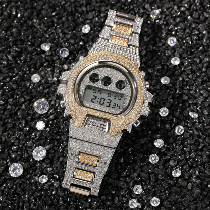 Moissanite Luxury Fashion Electronic Watch with Full Setting