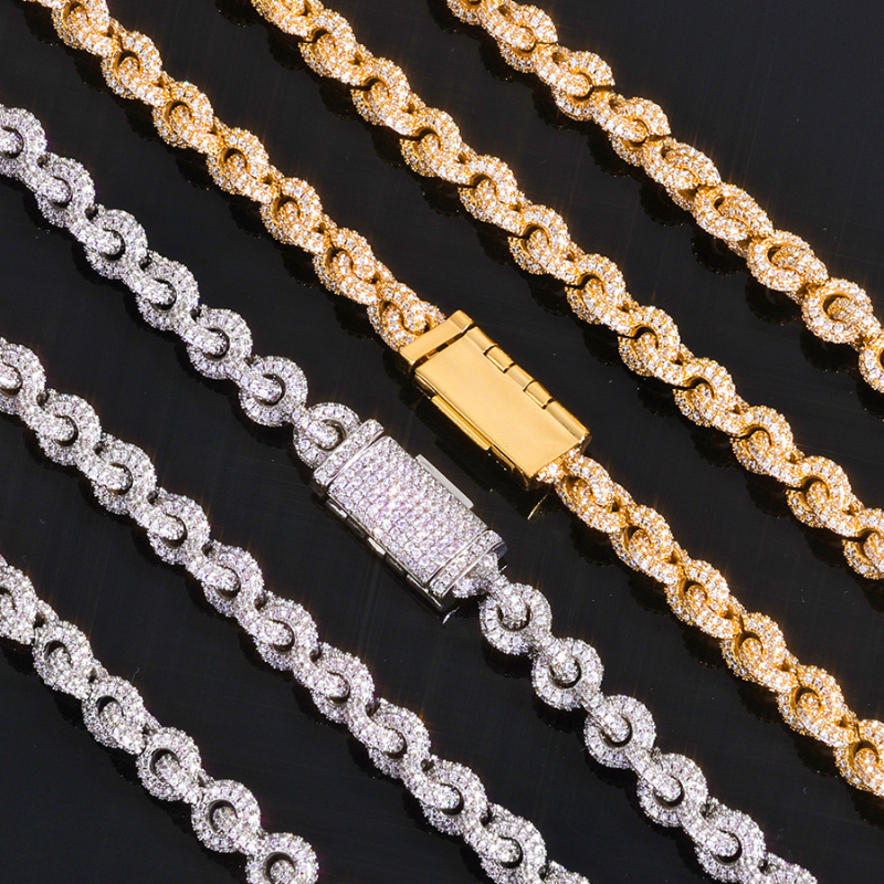 8mm Moissanite Hip-Hop O-Shaped Chain