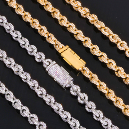 8mm Moissanite Hip-Hop O-Shaped Chain