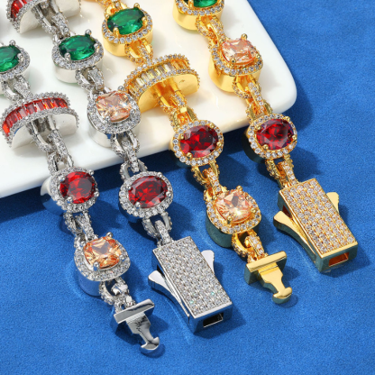 Moissanite Hip Hop Colored Gemstone Chain