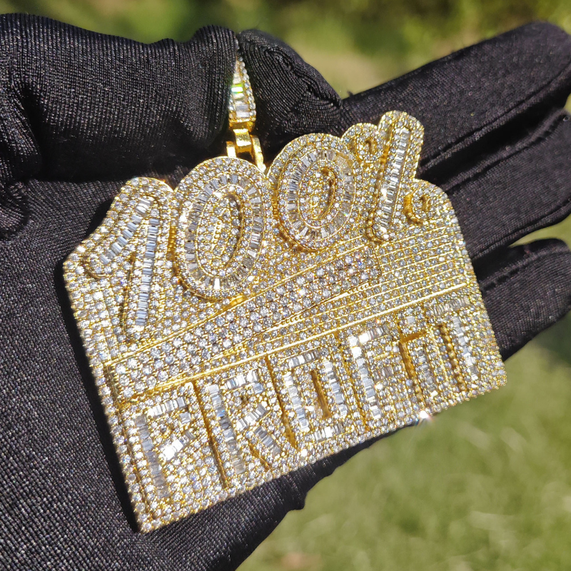 Moissanite Hip Hop 100% ”PROFIT“ Letter Pendant