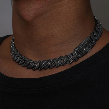10mm/13mm/15mm/20mm Black Moissanite Hip Hop Diamond Cuban Chain