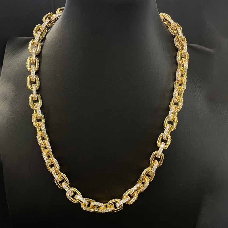 Moissanite Hip Hop Miami Box Clasp Chain