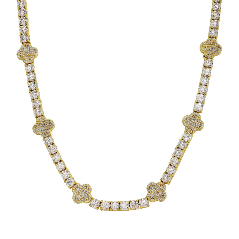 5mm Moissanite Four Leaf Clover Lucky Tennis Chain