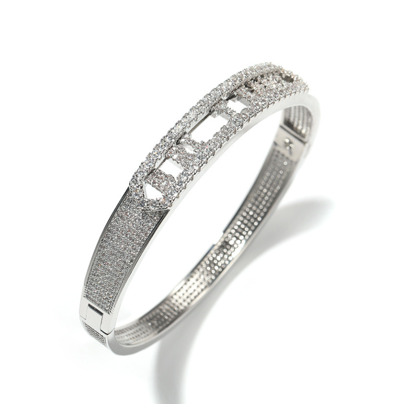 Moissanite Customizable Letter Full Diamond Bracelet