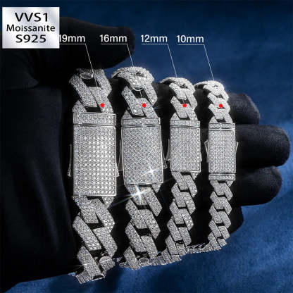 S925 Moissanite Diamond Cuban Chain