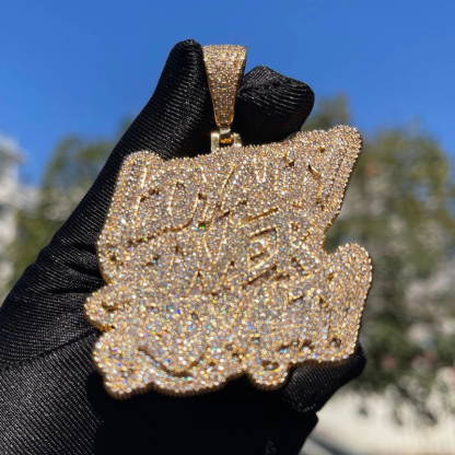 Moissanite Loyalty over Royalty Letter Pendant