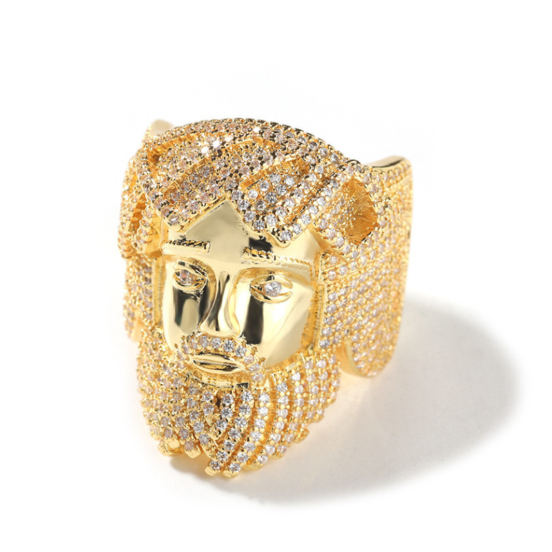 Moissanite Hip Hop Retro Jesus Portrait Ring