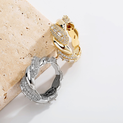 Moissanite INS Style Cross Around Temperament Ring