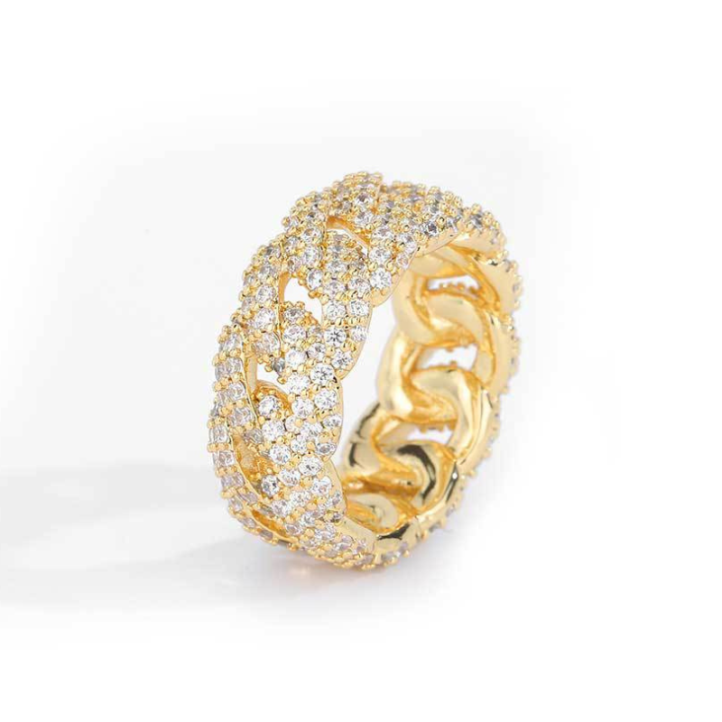 10mm Wide Moissanite Sparkling Full Diamond Cuba Ring