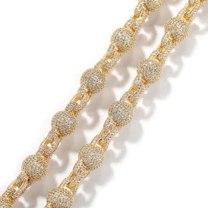 Moissanite Hip Hop Diamond Bead Chain Necklace