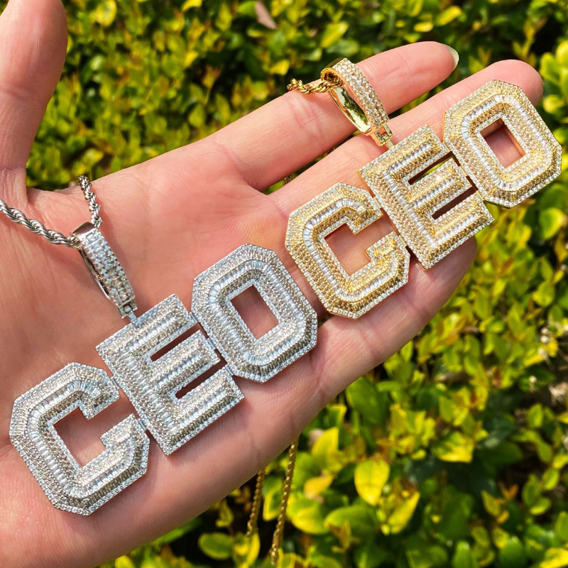 Moissanite Hip Hop CEO Letter Pendant