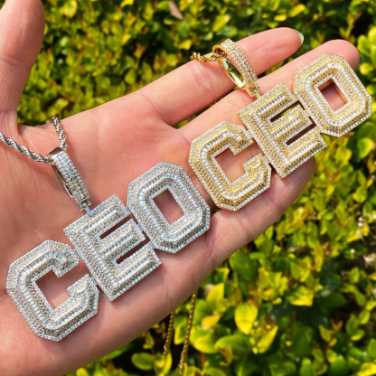 Moissanite Hip Hop CEO Letter Pendant