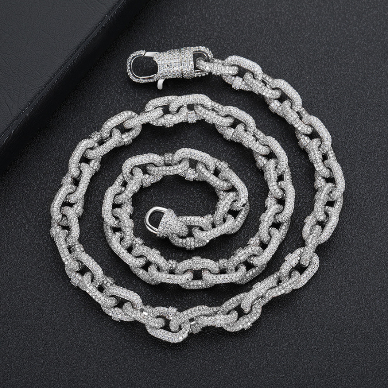 10mm Moissanite Hip Hop O-shaped Chain