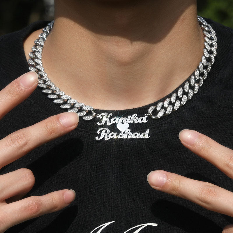 Moissanite can Customize Letter Cuban Chain