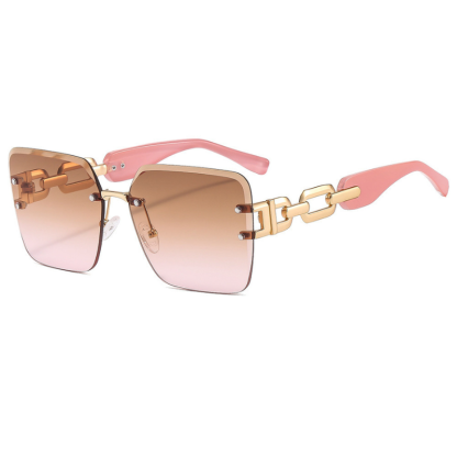 Fashionable Square Frameless Cut-edge Design Side Hollow Sunglasses