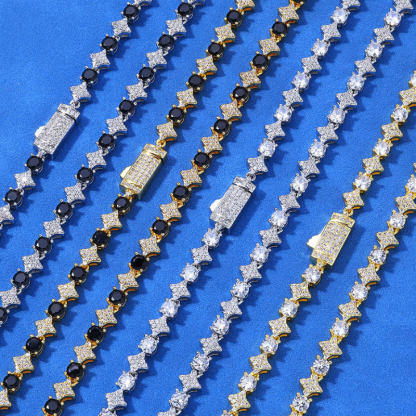 6mm Moissanite Hip Hop Star Chain