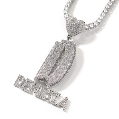 Moissanite Love Buckle Personalized Letter Custom Pendant