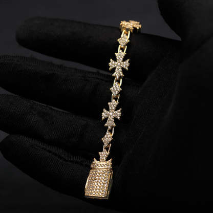 Moissanite Rhombic Cross Bracelet