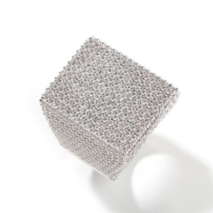 Moissanite Hip Hop Sparkle Big Square Ring