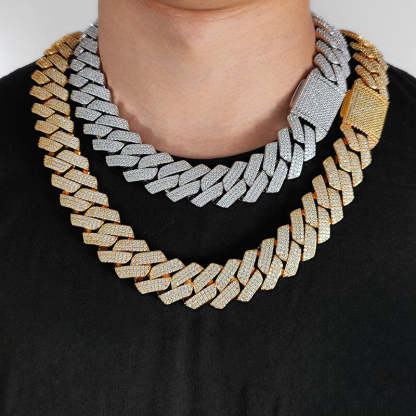 25mm Hip Hop Three Row Diamond Cuban Chain