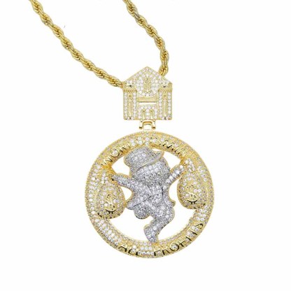 Moissanite Hip-hop Money Bag Boy Pendant