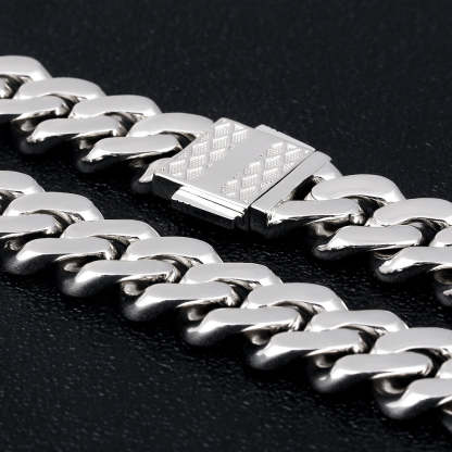 12mm Iced Cuban Link Bracelet White Gold Plated-krkcom