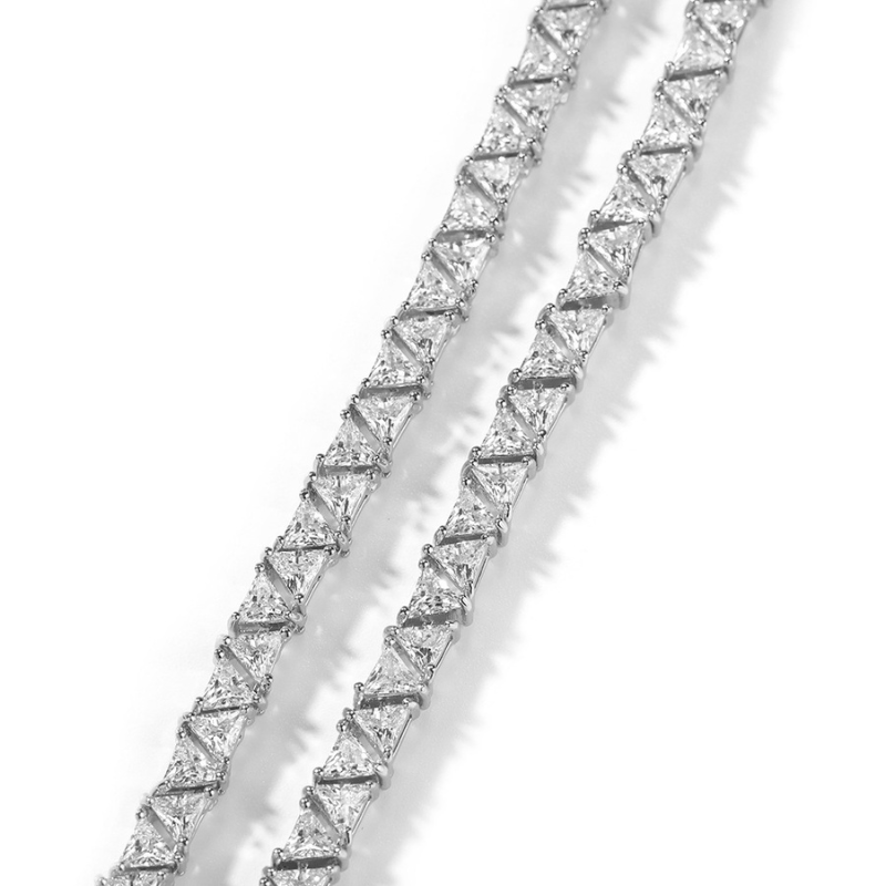 5mm Moissanite Hip Hop Classic Triangle Diamond Tennis Chain