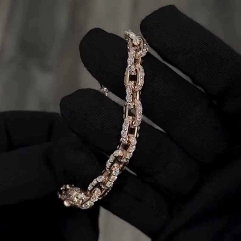 Moissanite Hip Hop Miami Box Clasp Bracelet