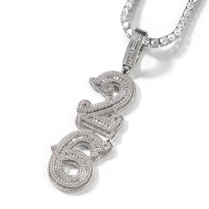 Moissanite Hip Hop Vertical Thorn Design Letter Custom Pendant