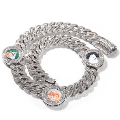 Moissanite Creative Customizable Photo Cuban Chain